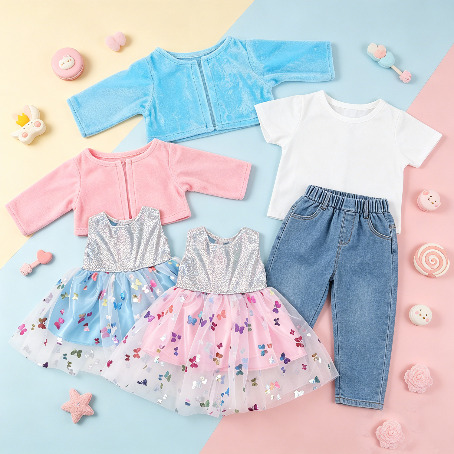 Knit Cardigan Infant - Cute 18 Inch Doll Clothes Set