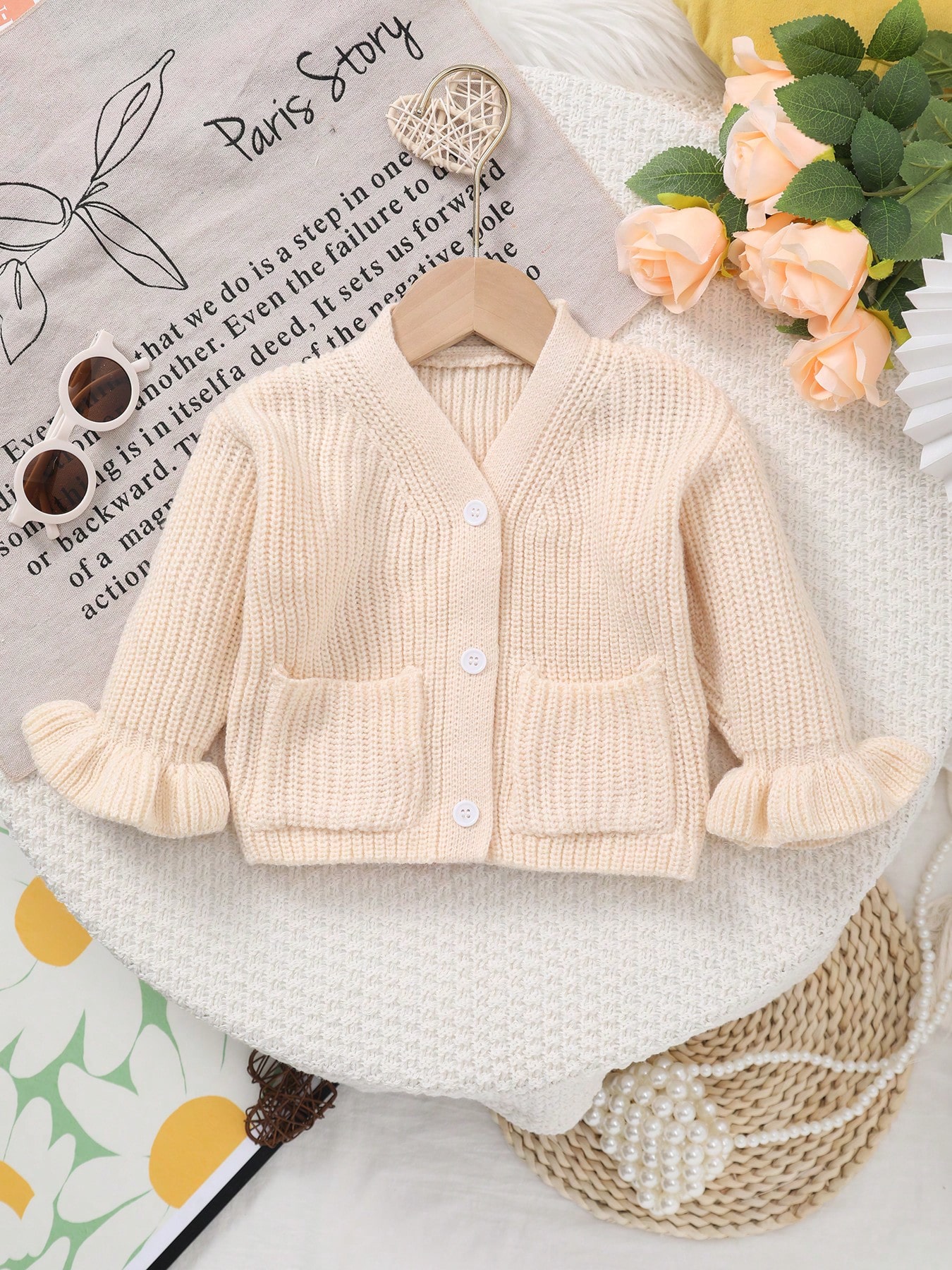 Knit Cardigan Infant - Baby Girl's Cute and Sweet Ruffle