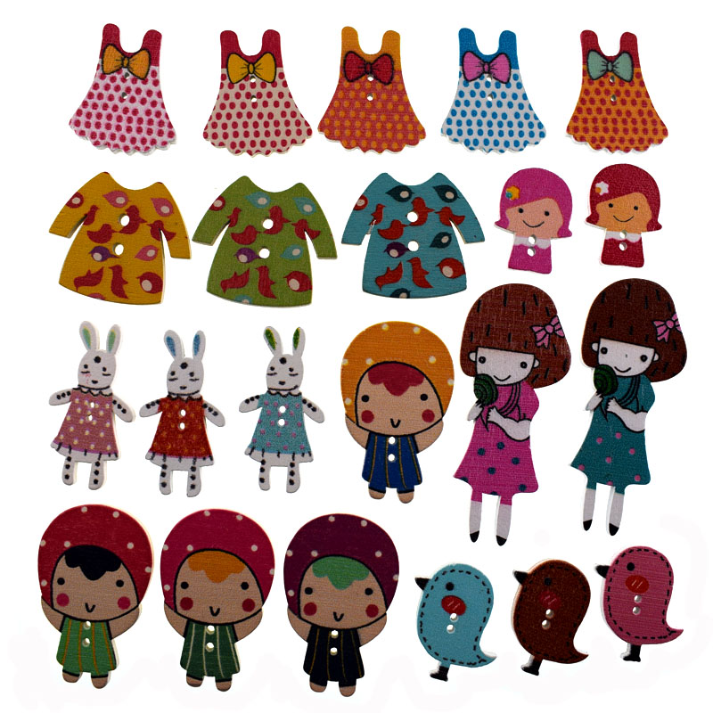 10/20pcs Mixed animals 2 Hole  - مراجعة Baby Clothing Sewing وسعره
