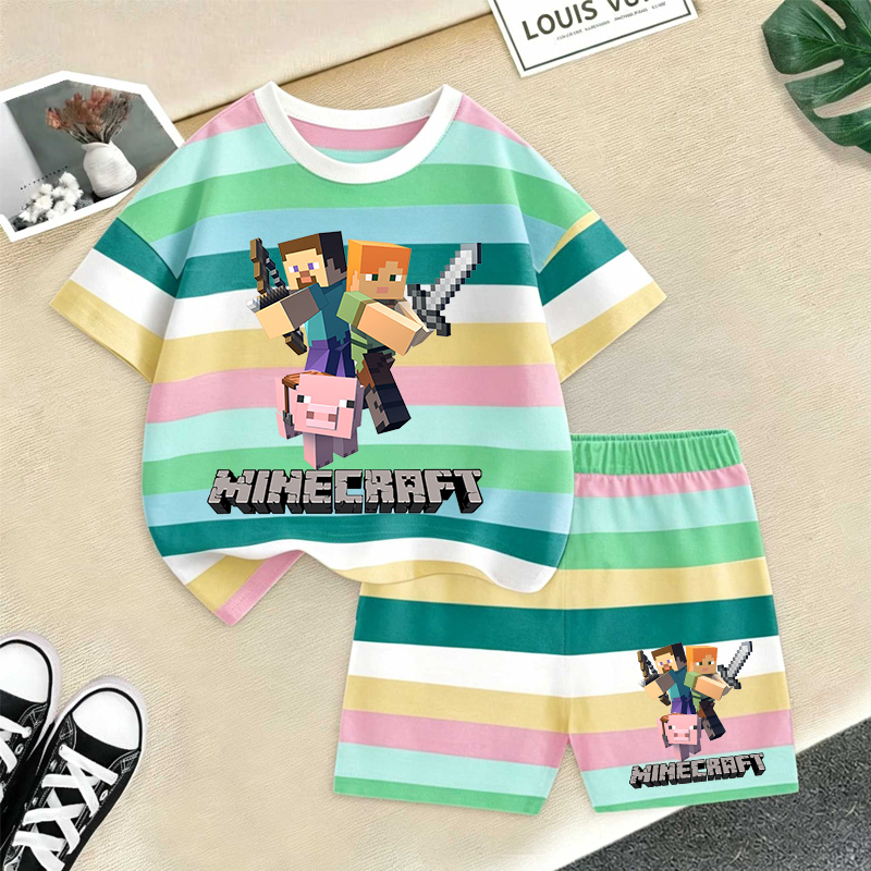 Minecrafted Girl boy Summer T  - مراجعة Baby Clothing Gift Set وسعره