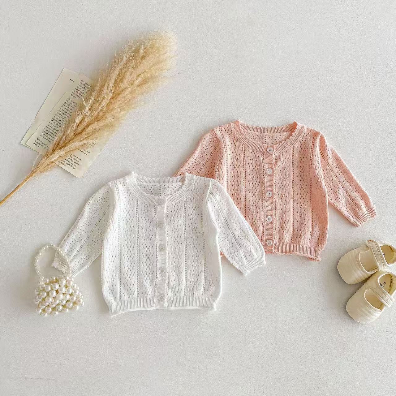 Korean-style baby girls' top - - مراجعة Knit Cardigan Infant وسعره