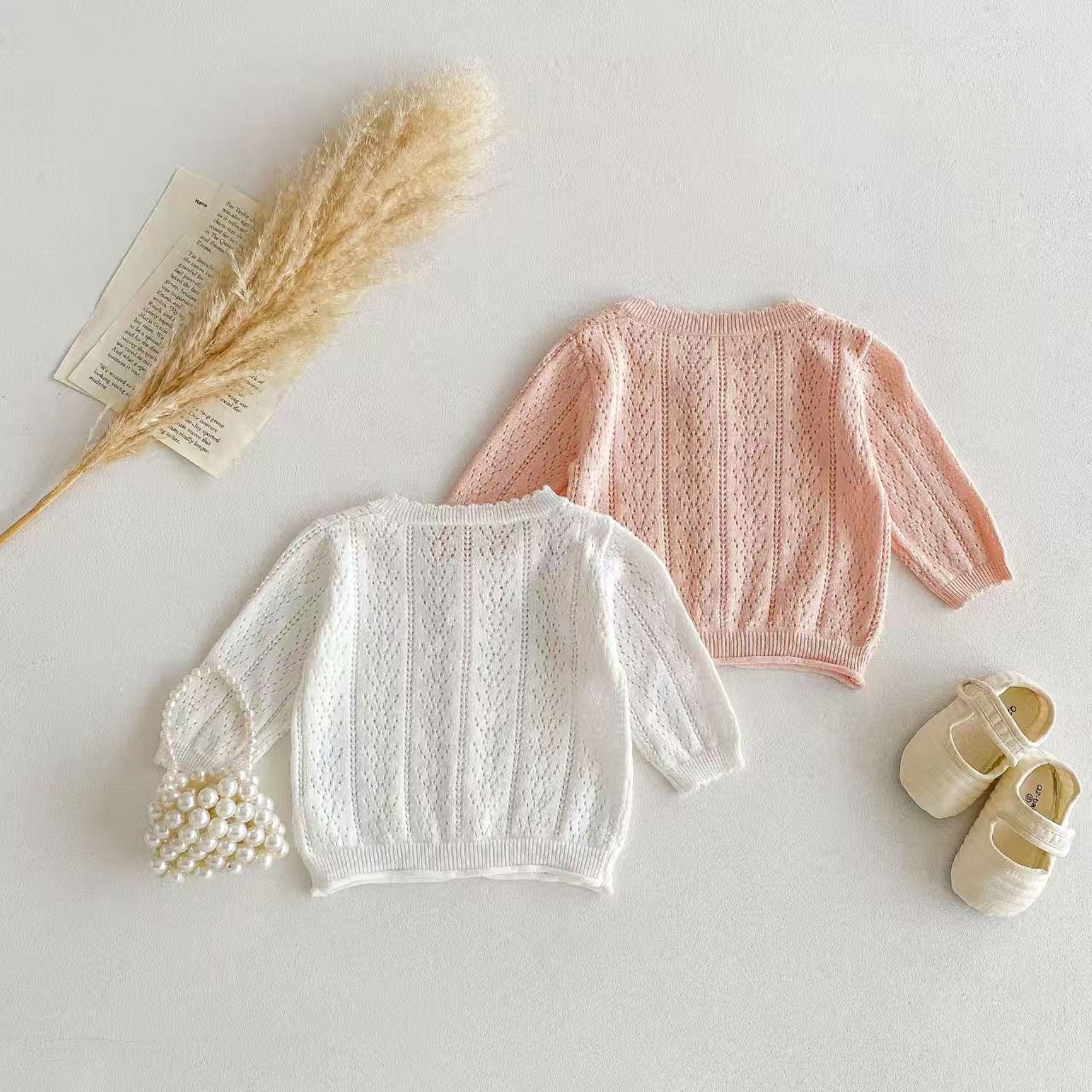 Korean-style baby girls' top - - مراجعة Knit Cardigan Infant وسعره