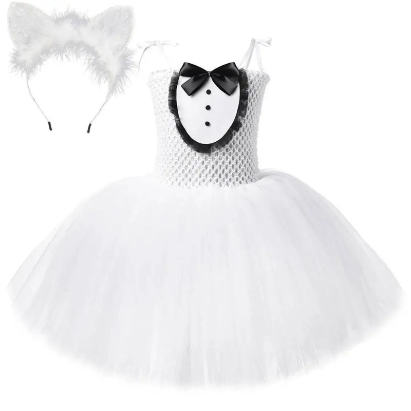 White Black Cat Tutu Dress for - مراجعة Baby Clothing For Girls وسعره