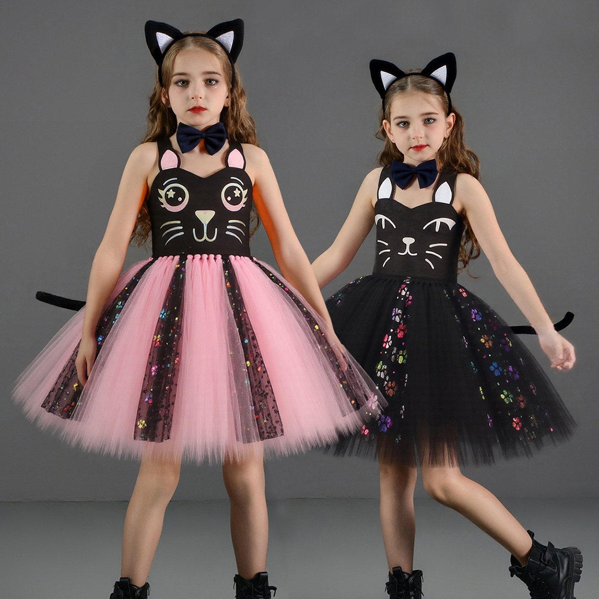 Pink Black Cat Tutu Dress for  - مراجعة Baby Clothing For Girls وسعره