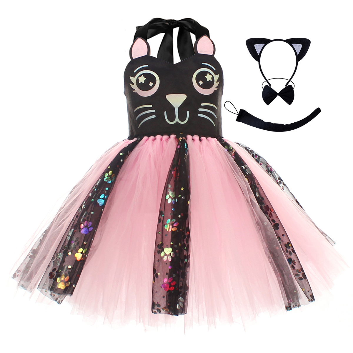 Pink Black Cat Tutu Dress for  - مراجعة Baby Clothing For Girls وسعره