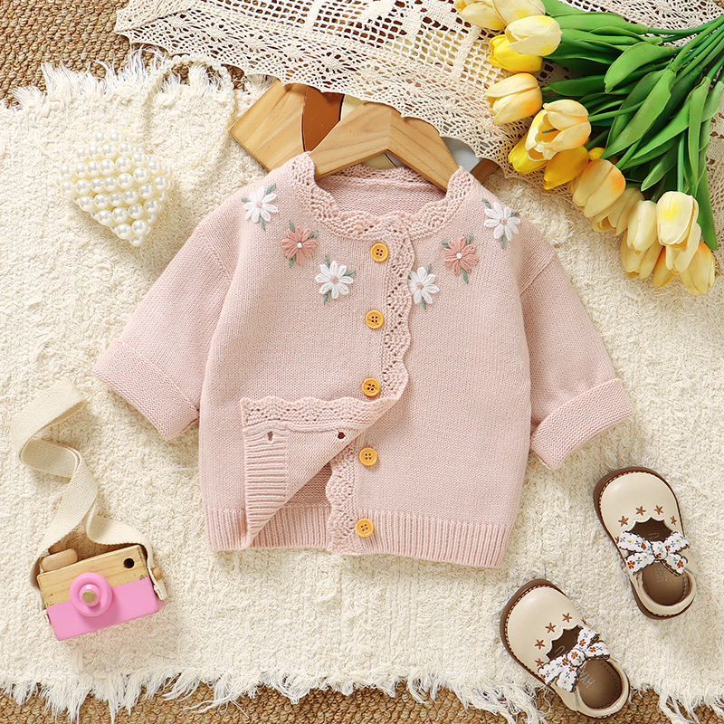 Pink Baby Girl Floral Sweaters - مراجعة Knit Cardigan Infant وسعره