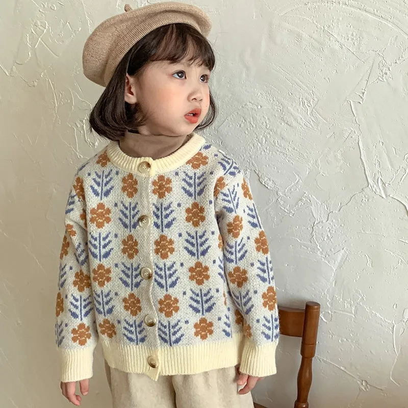 MiniAinis Winter Girls Floral  - مراجعة Knit Cardigan Infant وسعره