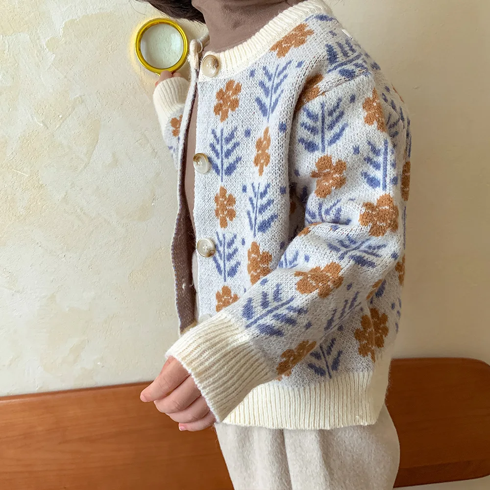 MiniAinis Winter Girls Floral  - مراجعة Knit Cardigan Infant وسعره