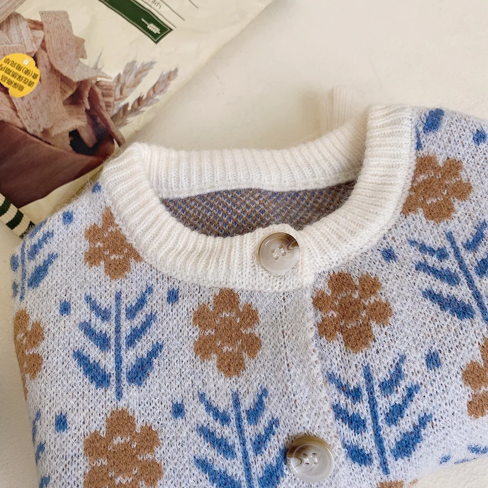 MiniAinis Winter Girls Floral  - مراجعة Knit Cardigan Infant وسعره