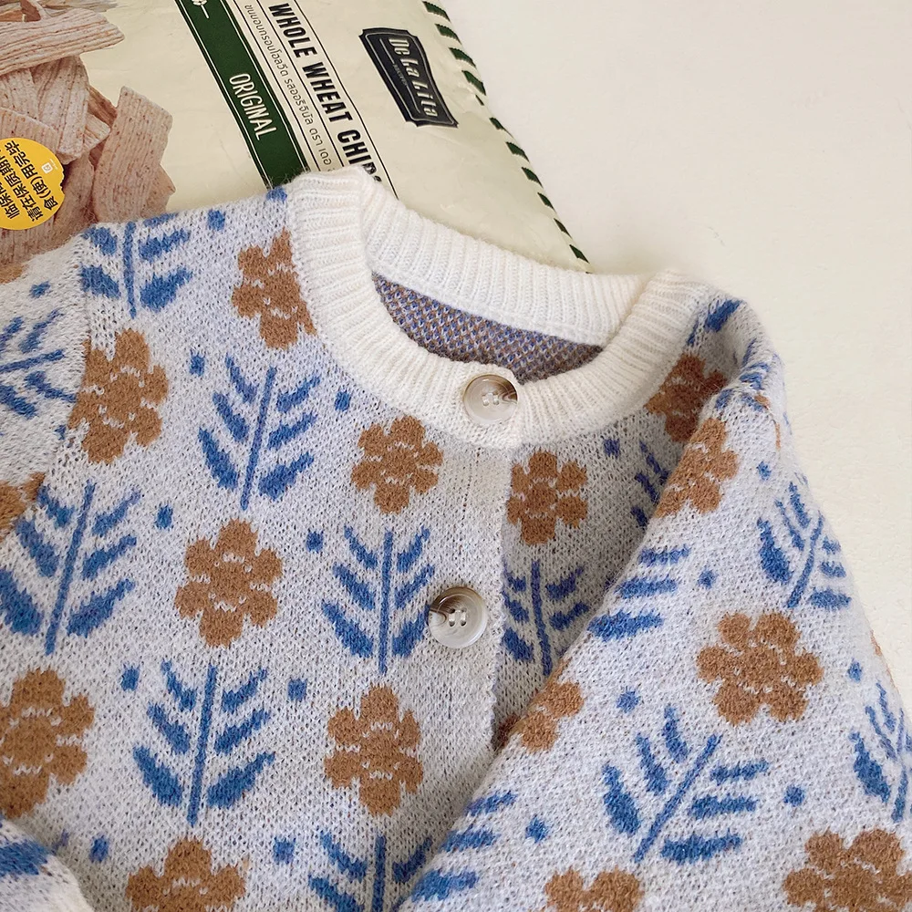 MiniAinis Winter Girls Floral  - مراجعة Knit Cardigan Infant وسعره