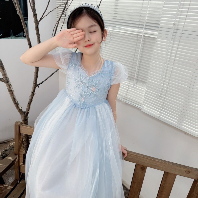 Embroidered Elsa Girls Dress f - مراجعة Baby Z Clothing وسعره