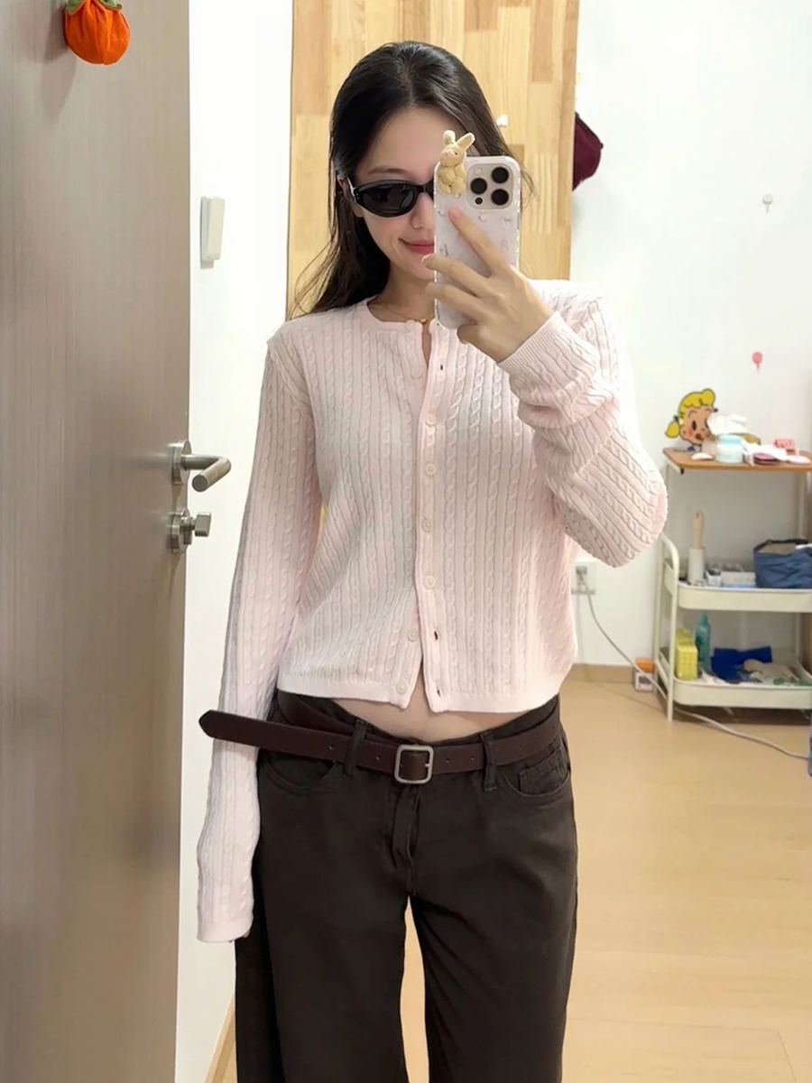 Twist Flower Baby Pink Sweater - مراجعة Knit Cardigan Infant وسعره