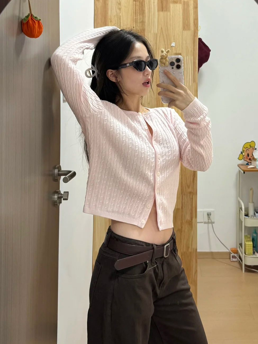Twist Flower Baby Pink Sweater - مراجعة Knit Cardigan Infant وسعره
